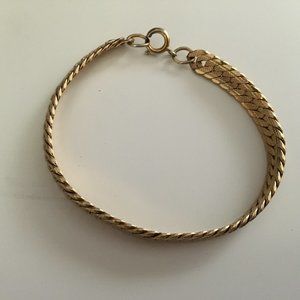 7" Gold Herringbone Bracelet